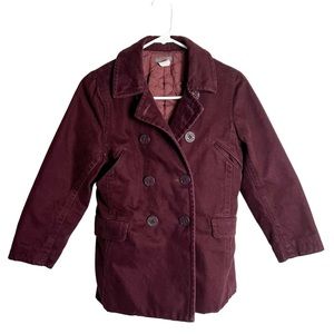 J. Crew Kids - Girls Heavyweight Eggplant Purple Denim Pea Coat Style Jacket‎